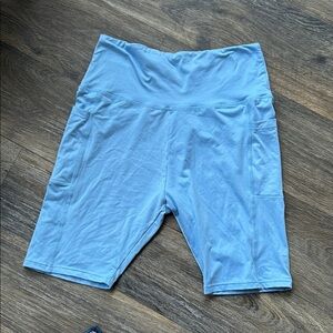 Women's Blue Bike Shorts w/ Pockets